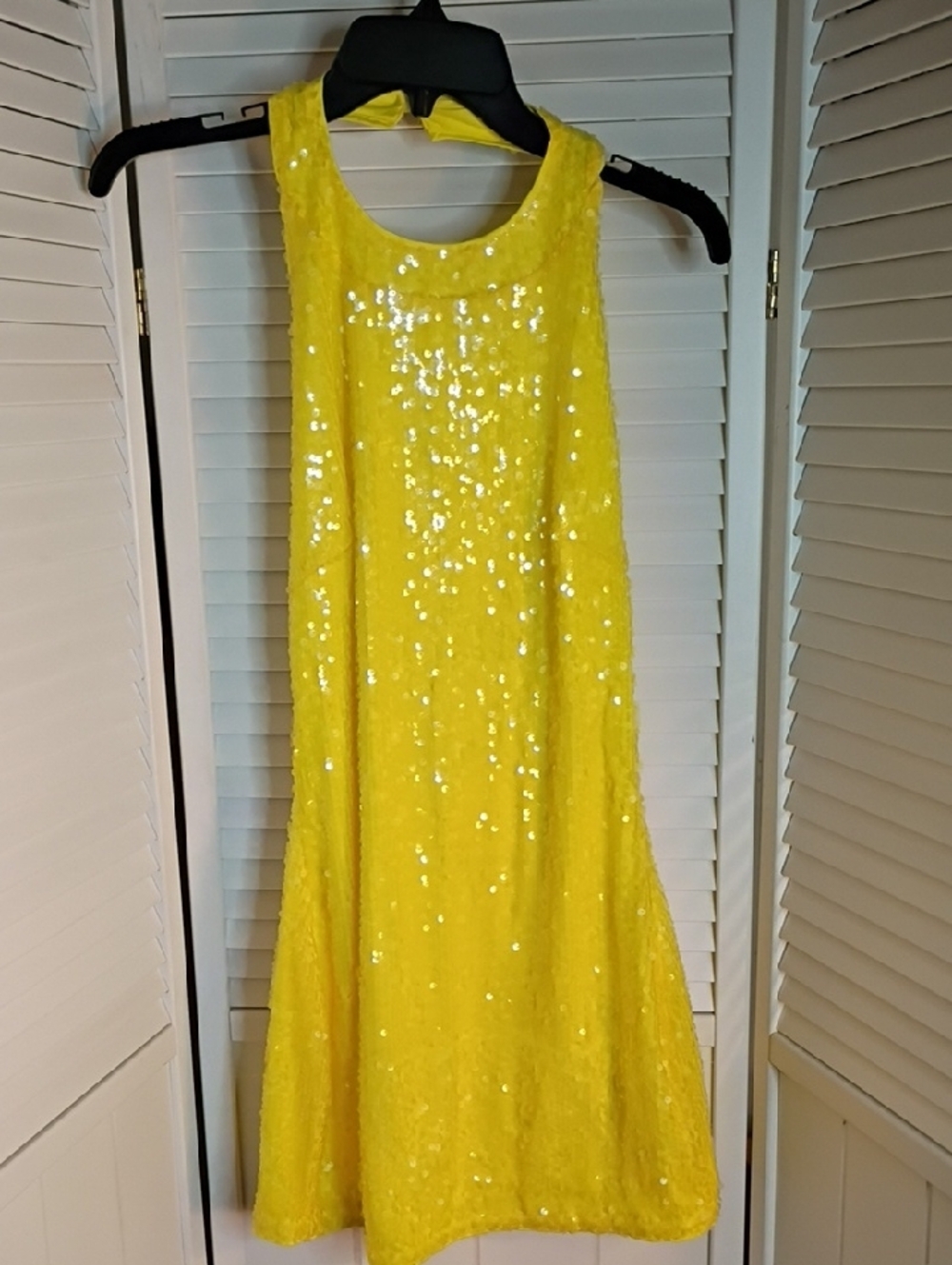 Yellow Sequin A-Line Women’s Dress - Picture 2 of 4